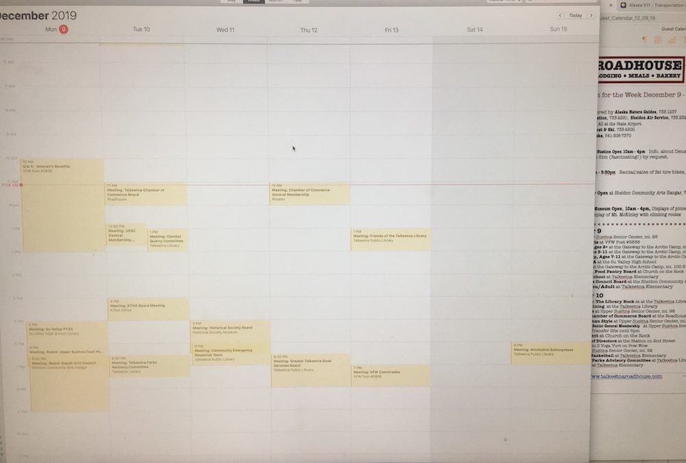 Talkeetna & Roadhouse Events for the Week December 9 – 15, 2019